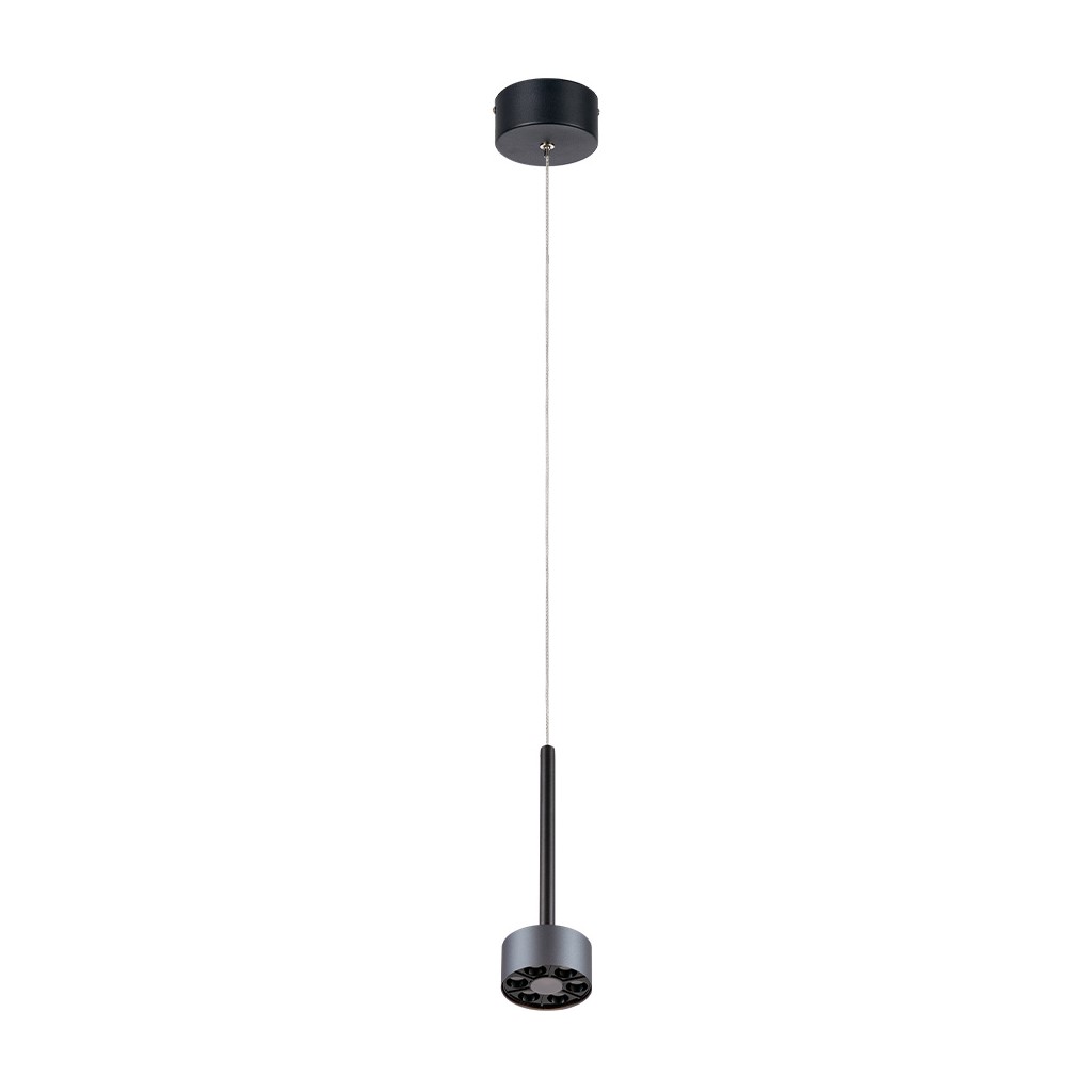 LUM SUSP INT LED 9W 100-277V 30K 490LM PANT CIRCU NEGRO/GRIS