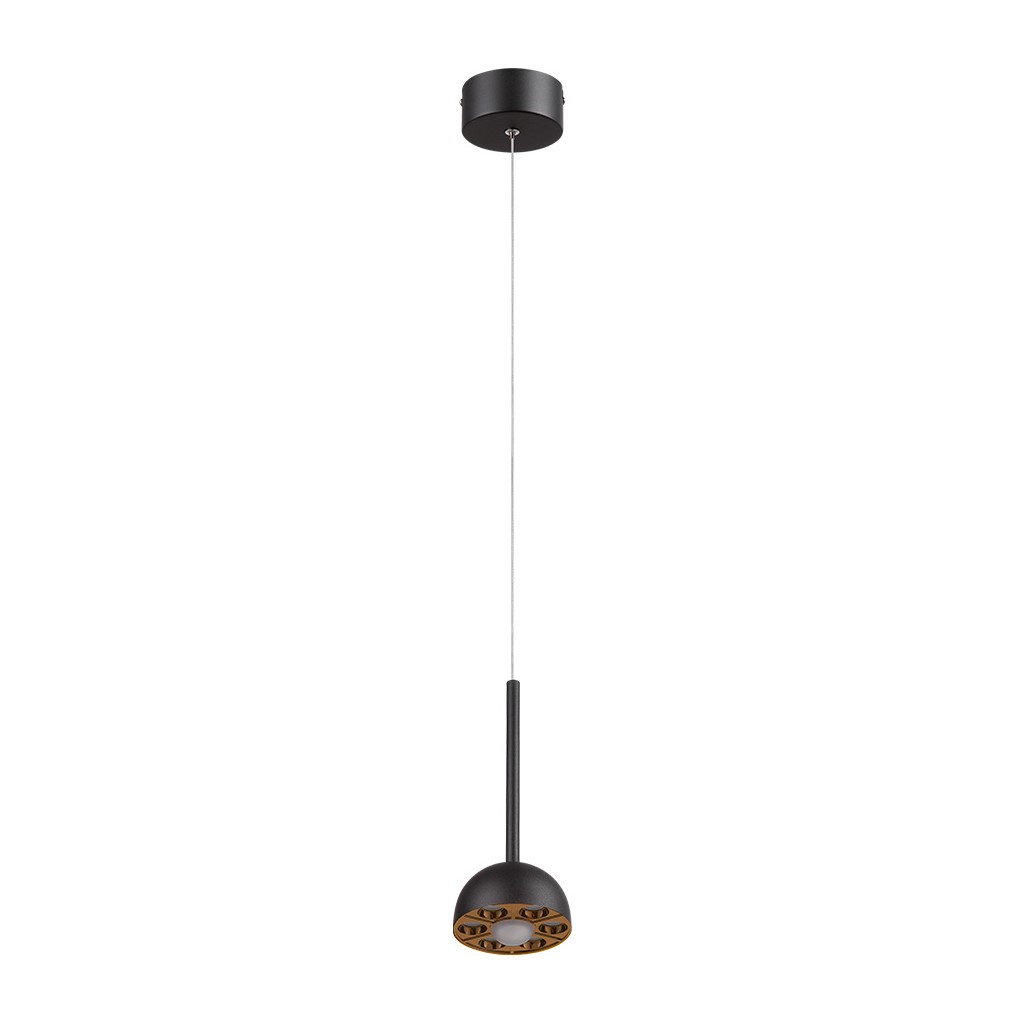 LUM SUSP INT LED 9W 100-277V 30K 500LM SEMIESFE NEGRO/DORADO