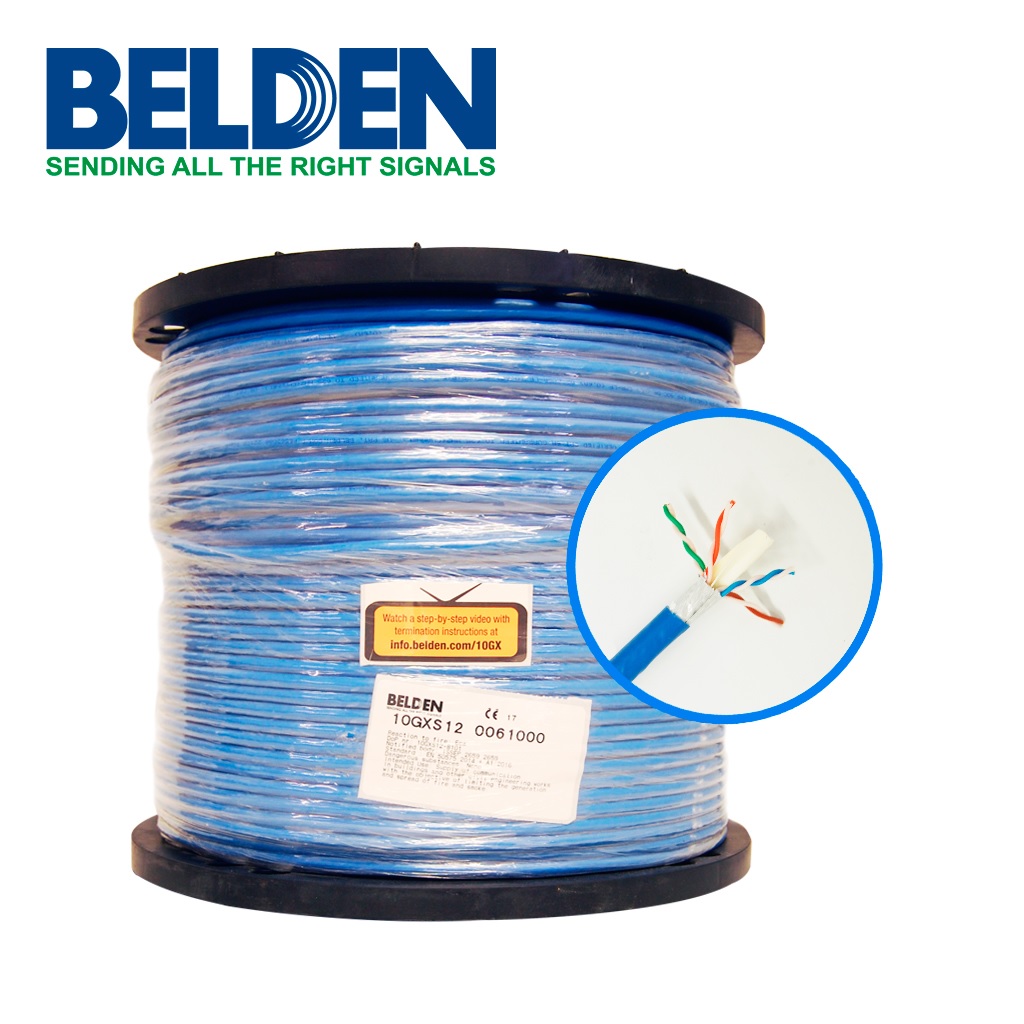 CABLE UTP CAT6A DIAM REDUCIDO 10GX AZUL BOBINA 305M BELDEN