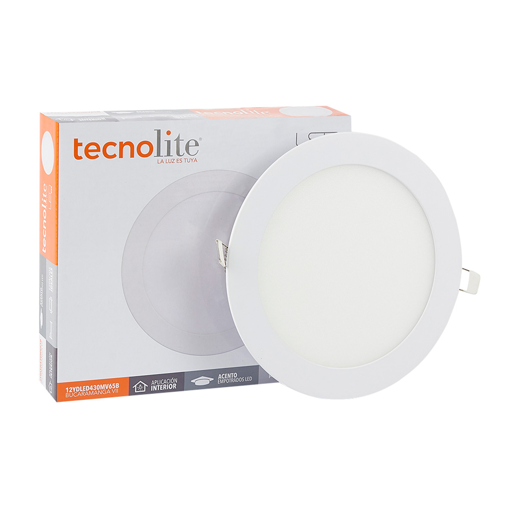 LUM INT EMP PLAFON LED 12W 100-240V 65K BCO BUCARAMANGA VII