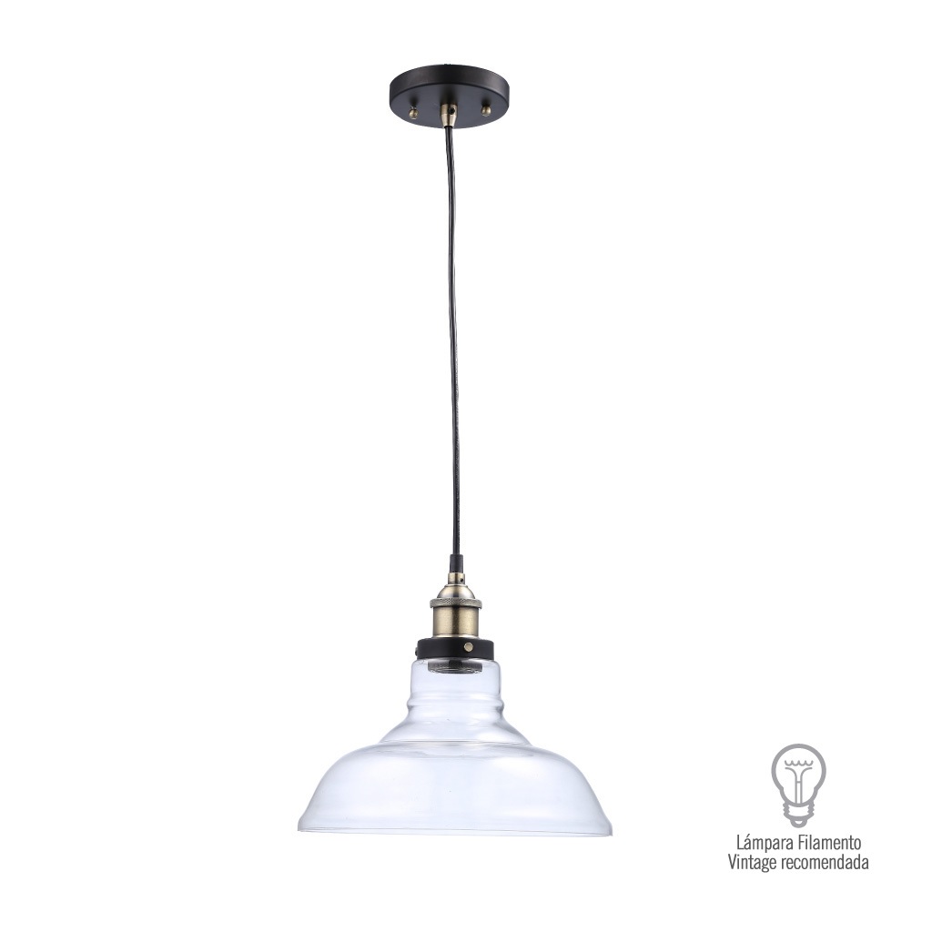 LUM SUSP INT 60W 100-240V CRISTAL TRANSP S/LAMP MAIA II TECN