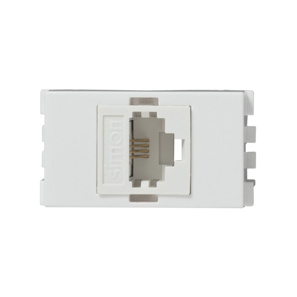 TOMA TELEFONICA RJ11 DE 4 HILOS BLANCO S25 PLUS SIMON