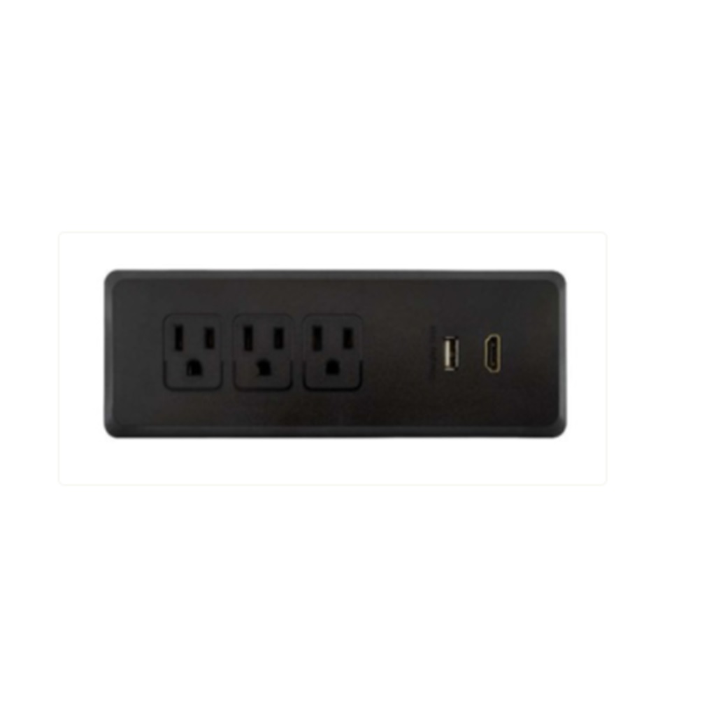 MULTIFUNCIONAL P/MESA 3X2P+T/USB/HDMI NEGRO ESTEVEZ