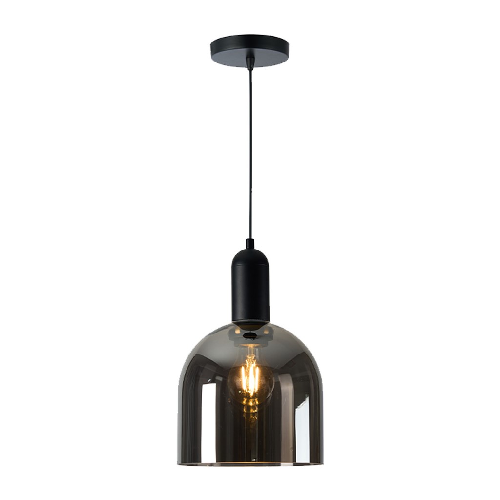 LUM SUSP INT E27 60W 100-240V S/LAMP NEGRO/HUMO IRENA II