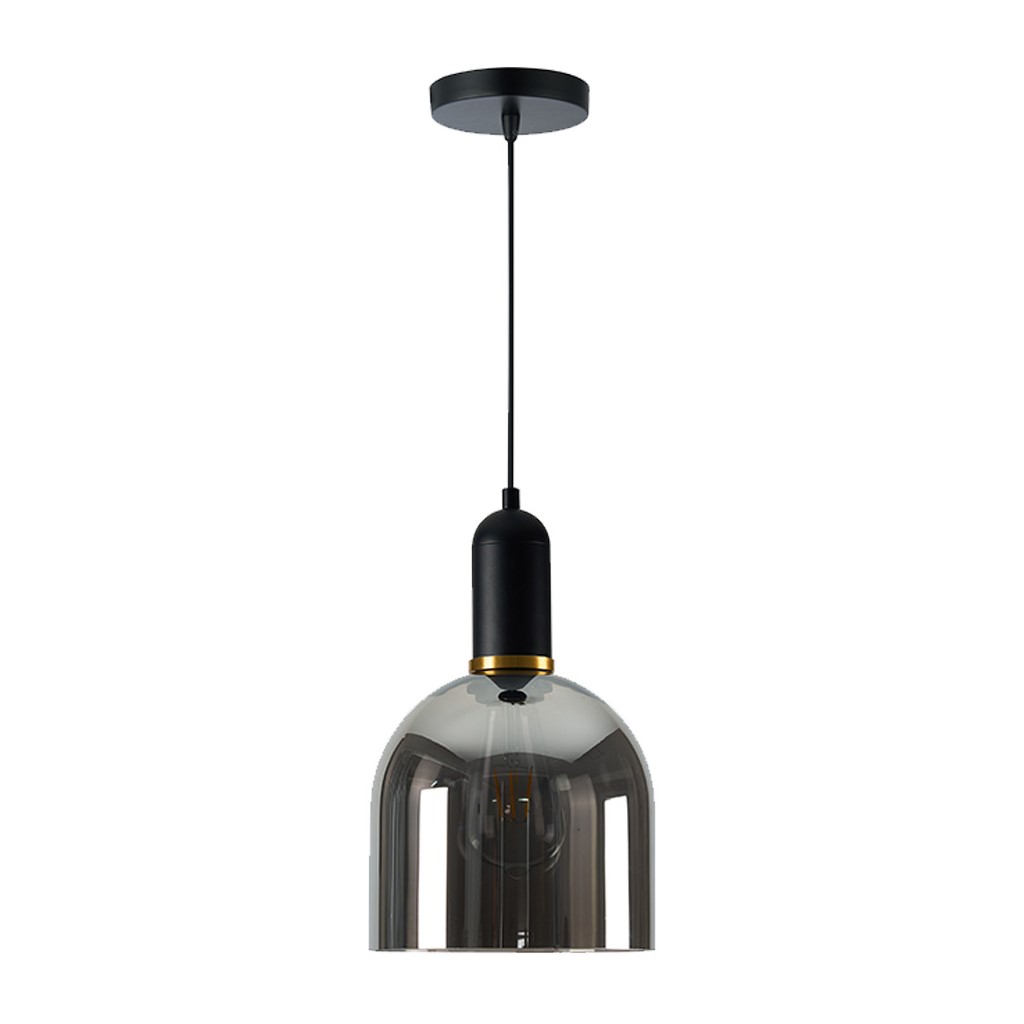 LUM SUSP INT E27 60W 100-240V S/LAMP NEGRO/HUMO IRENA II