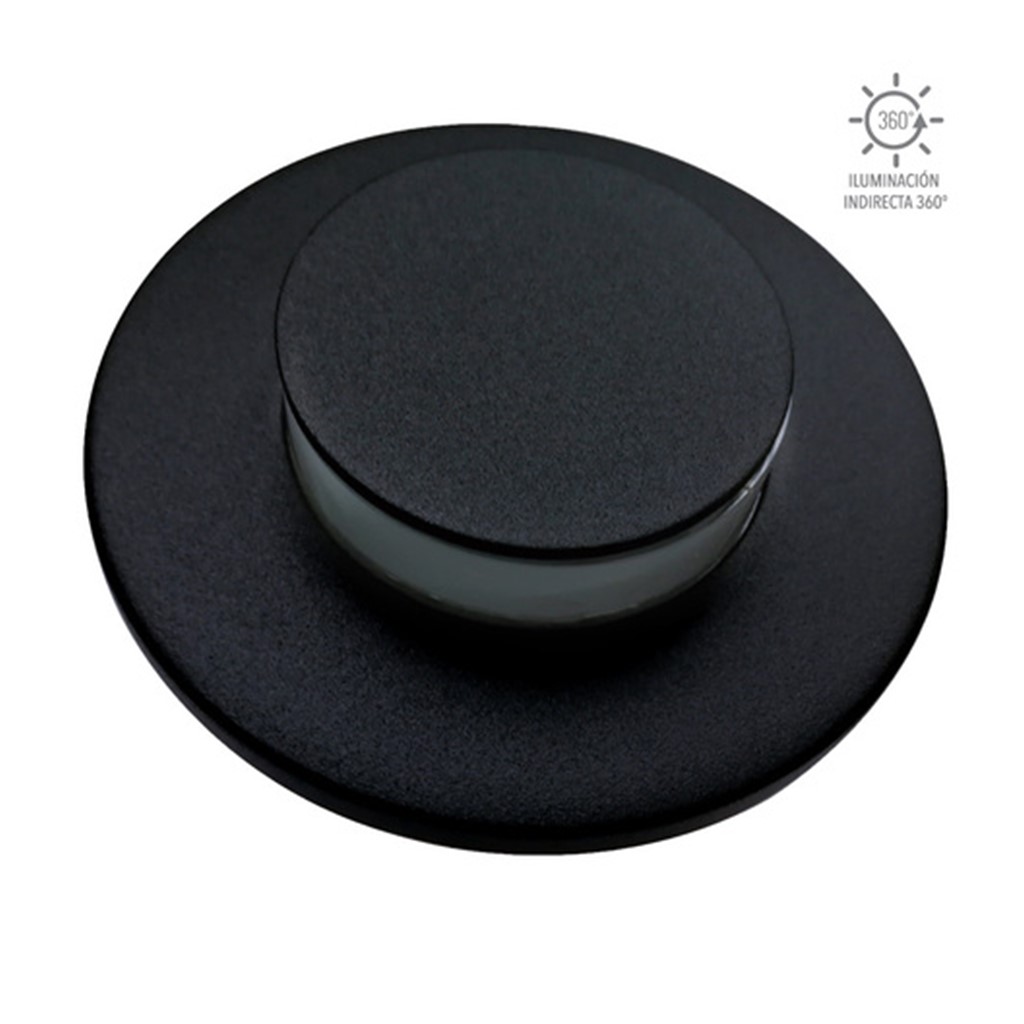 LUM SOB MURO LED 6W 100-240V 30L NEGRO ESFERIS TECNOLITE