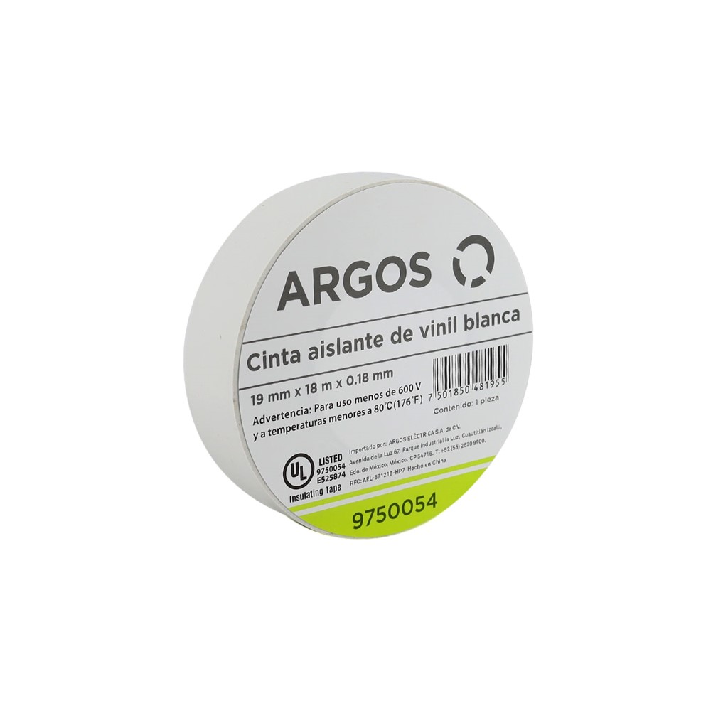 CINTA AISLANTE DE VINIL BLANCO ARGOS