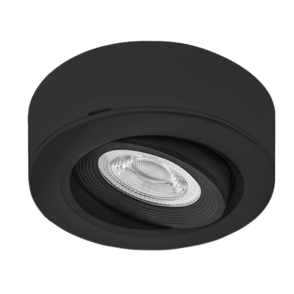 LUM SOB TECHO DIRIG LED 7W 85-265V 38G 27K NEGRO