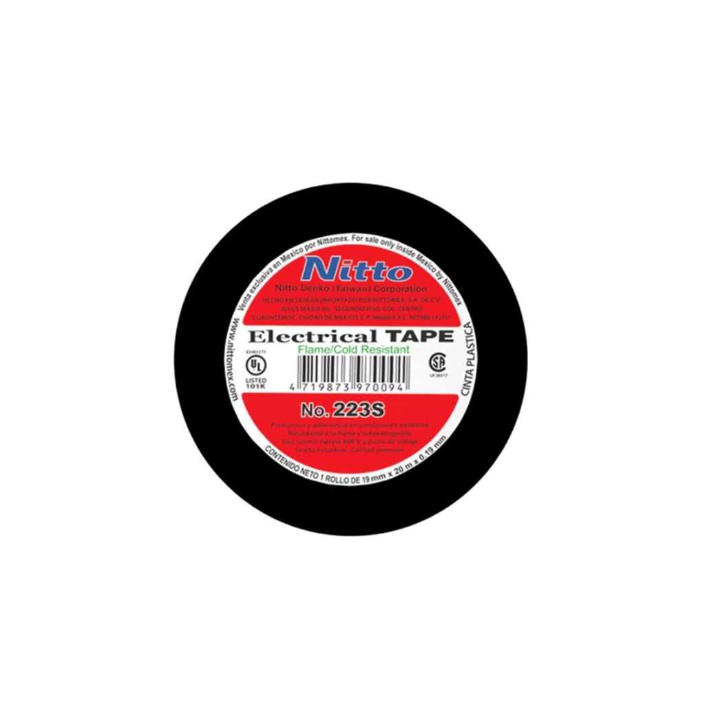 CINTA DE P.V.C. 0.19MMX19MMX20M 223S NEGRA NITTO