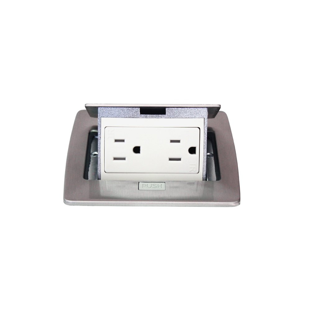 MINI CAJA DE PISO/MINI FLOOR SOCKET DE CONTACTOS CUA ALUM