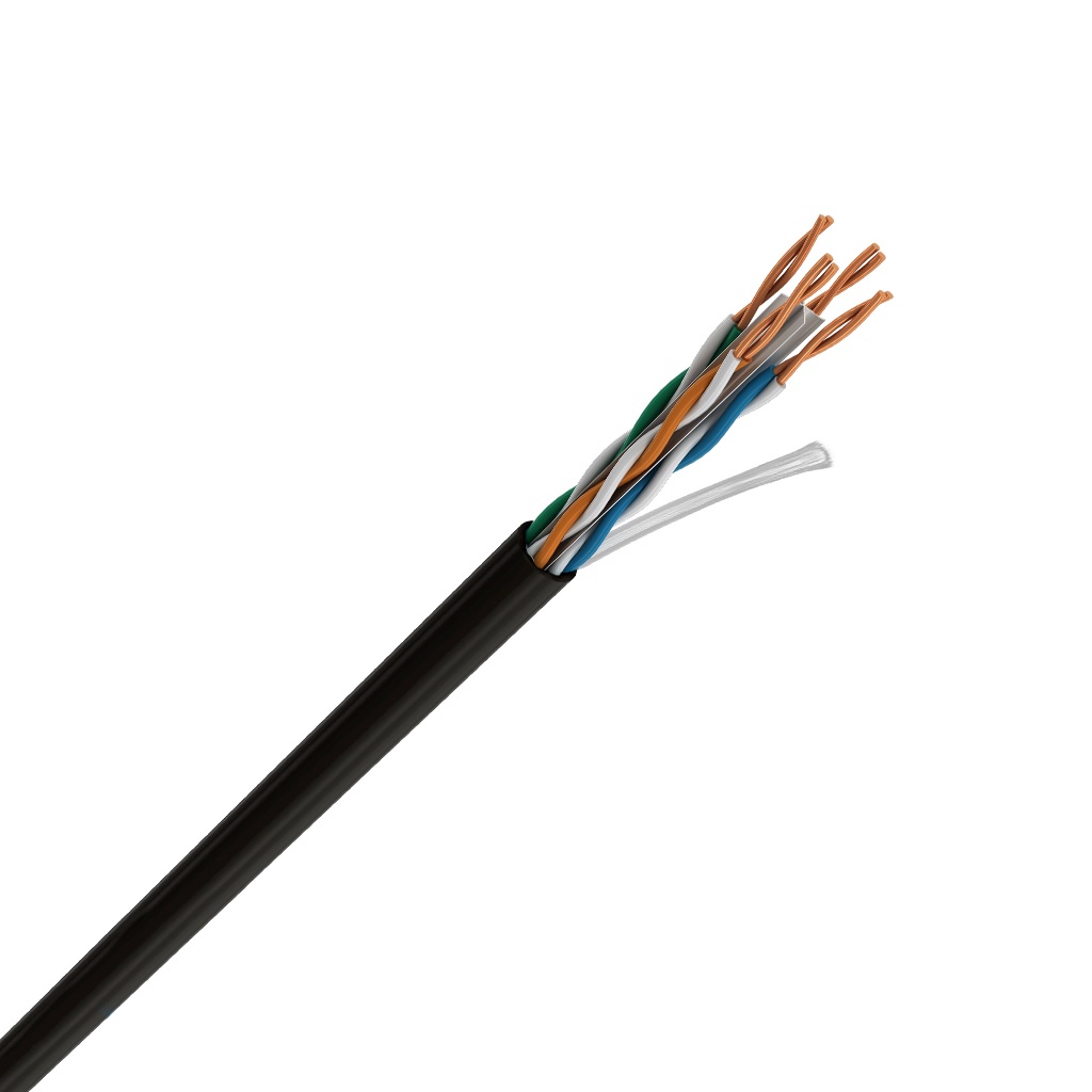 CABLE UTP CAT 6 NEGRO PARA EXTERIORES CON GEL