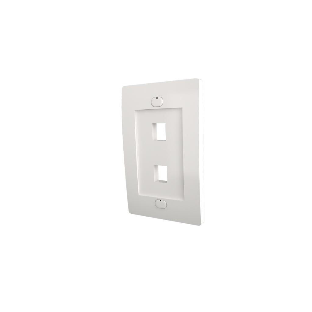 PLACA DE PARED PLUS 2 PUERTOS COLOR BLANCO