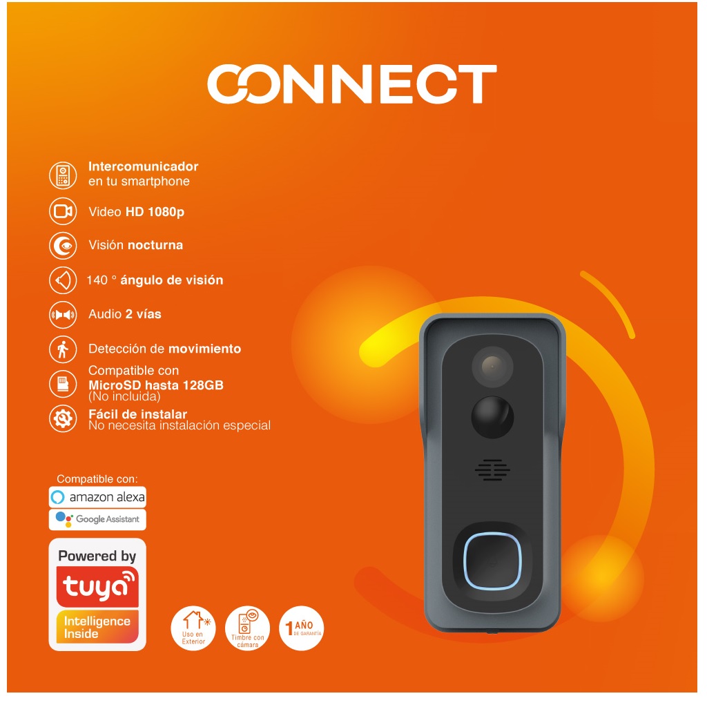 TIMBRE VISION NOCTURNA WIFI 1080P 5V AUDIO 2 VIAS RECEPTION