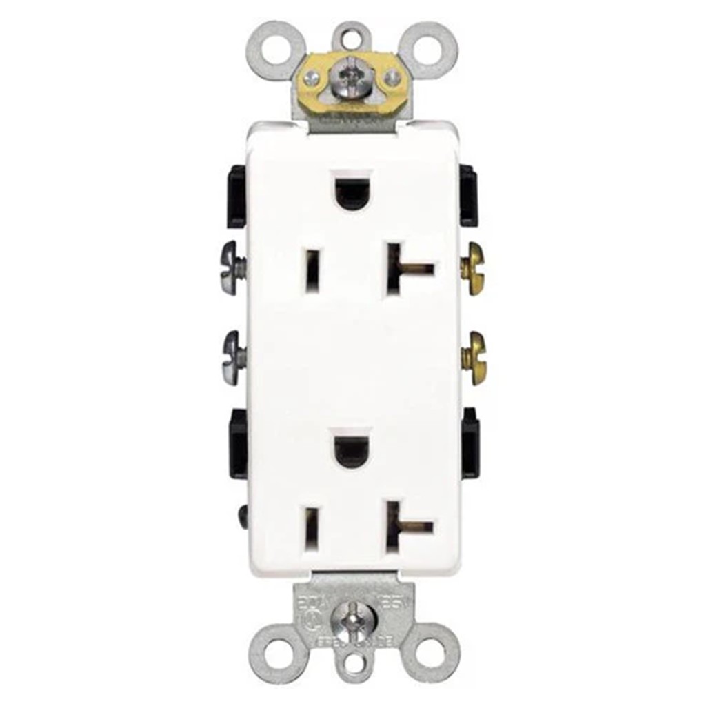CONTACTO DUPLEX 2P 3H 20A-125V BLANCO