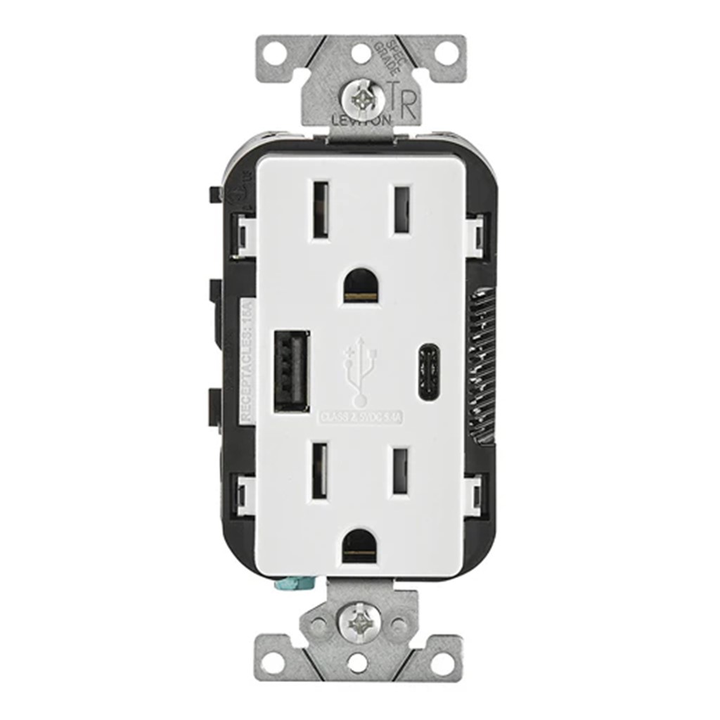 RECEPT DPLX USB 2.0A-C 15A 125V PBA/MANIP BLANCO DECORA