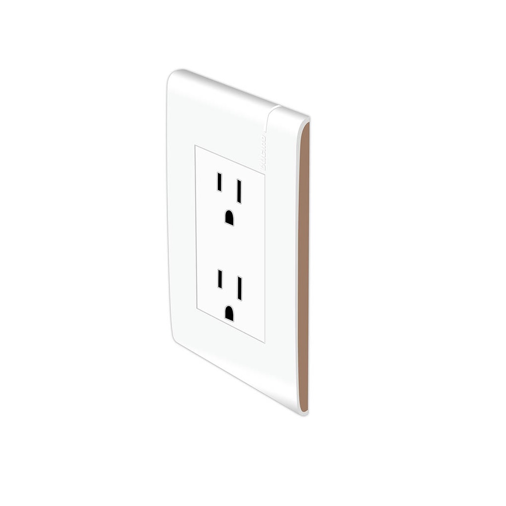 CONTACTO DUPLEX 2P+T 15A-127-250V BLANCO C/PLACA MOKA