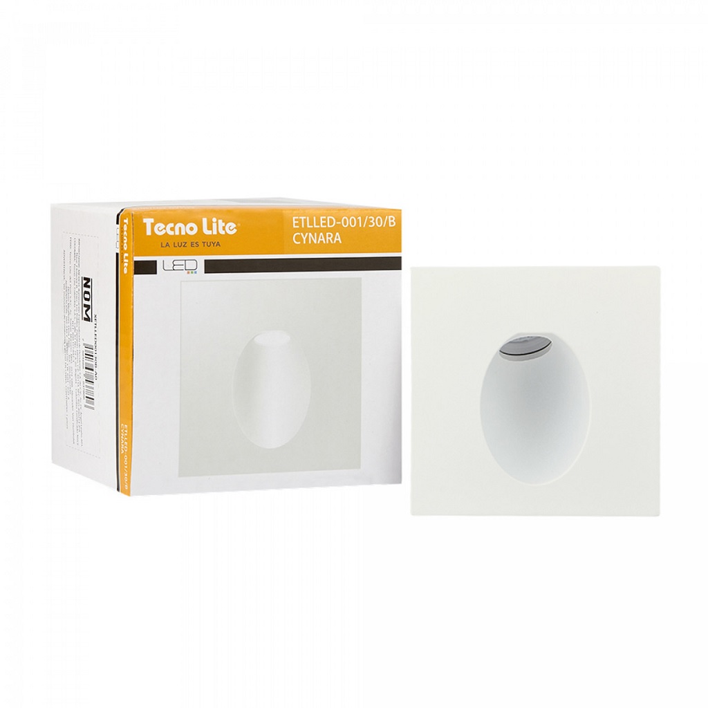 LUM INT/ARB MURO LED 3W 100-240V 30K BCO CYNARA TECNO