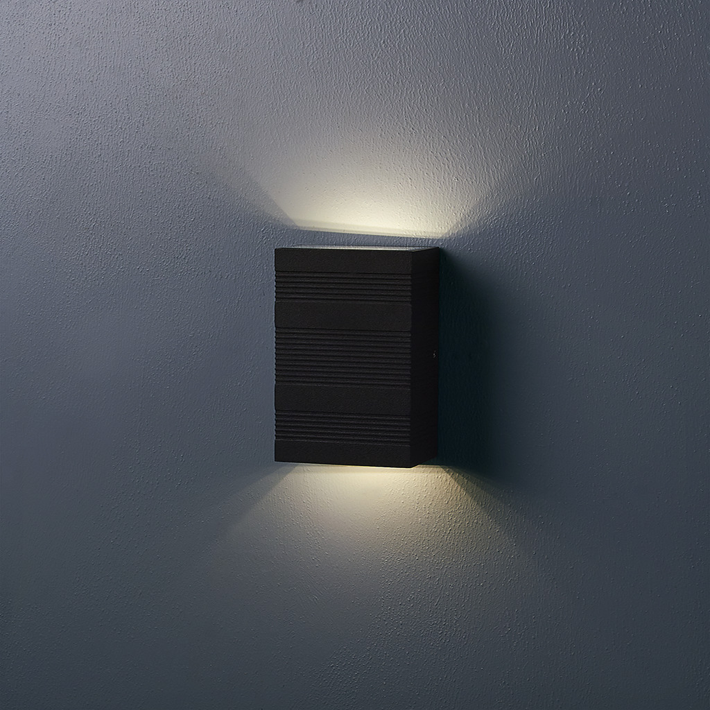 LUM EXT MURO LED 6W 100-240V 40K NEG RAWENNA TECNO