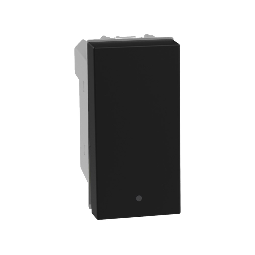 INTERRUPTOR SENCILLO 15A 127V 1MOD NEGRO MATE