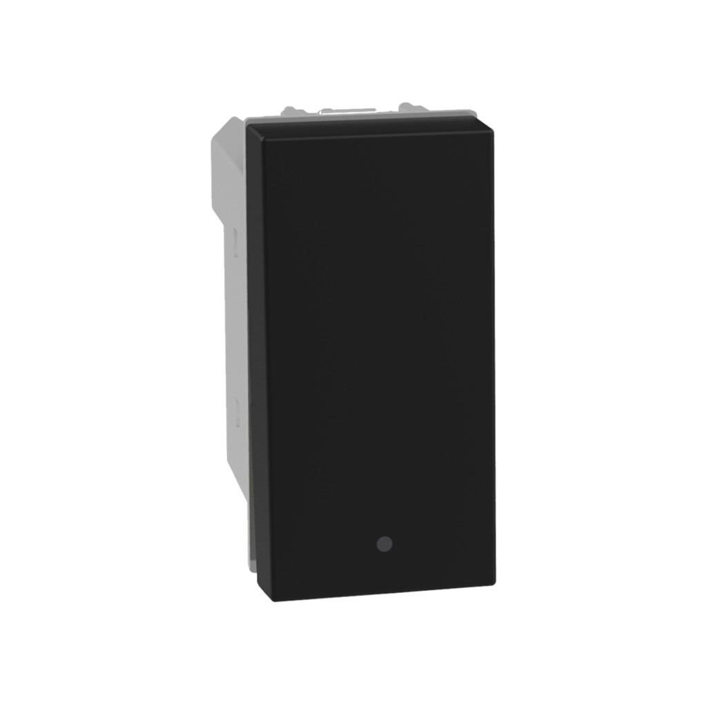 PULSADOR NA 10A 127-277V 1MOD NEGRO MATE