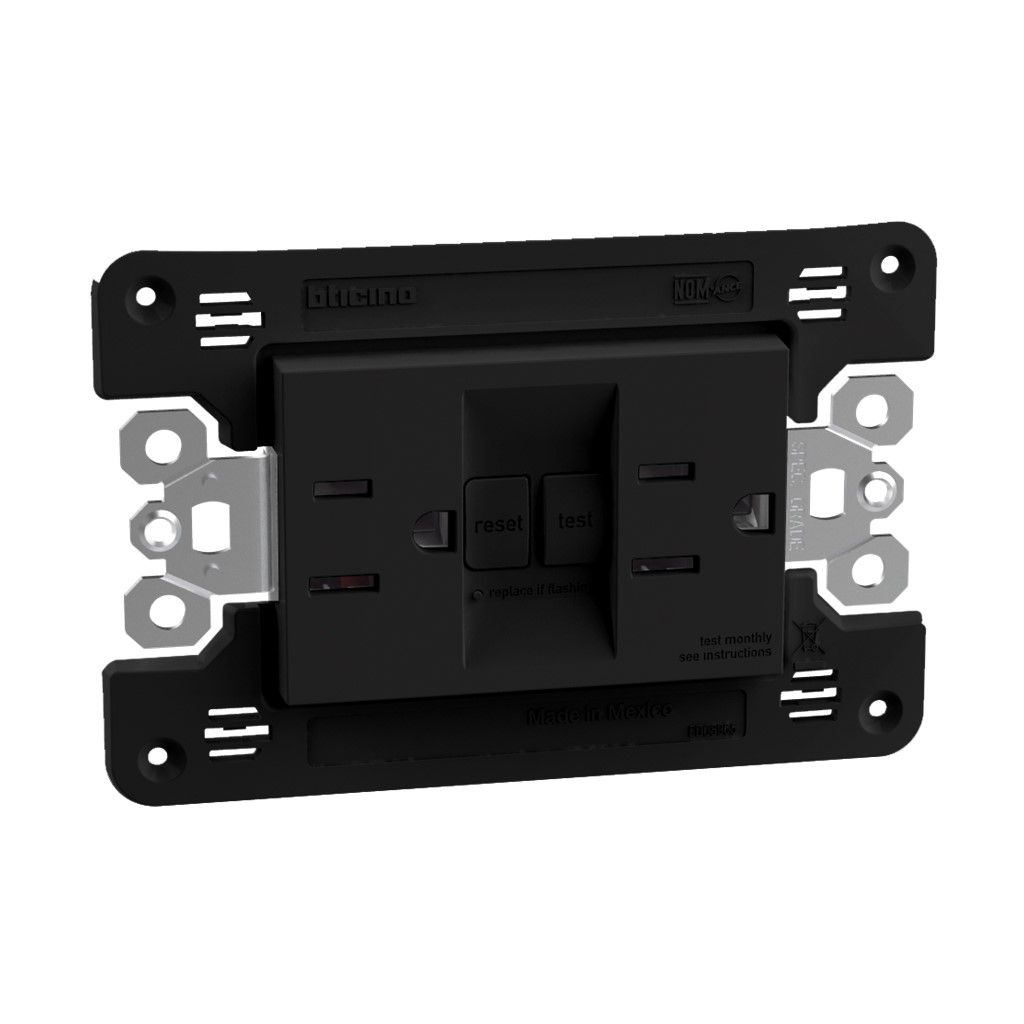 TOMACORRIENTE DUPLX ICFT 15A 125V AUTOPROT C/P INF 3MOD NGO