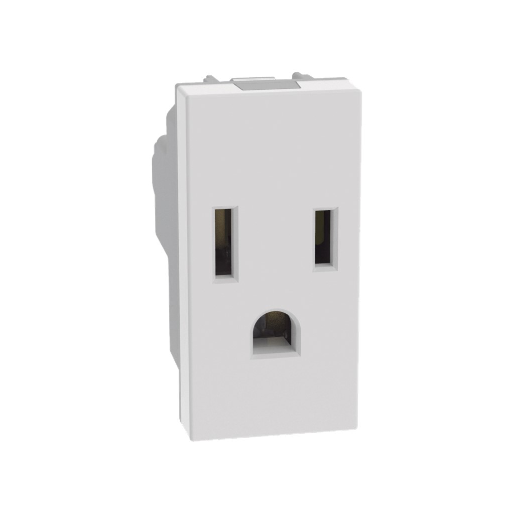 TOMACORRIENTE 2P+T 15A-127V 1MOD BLANCO