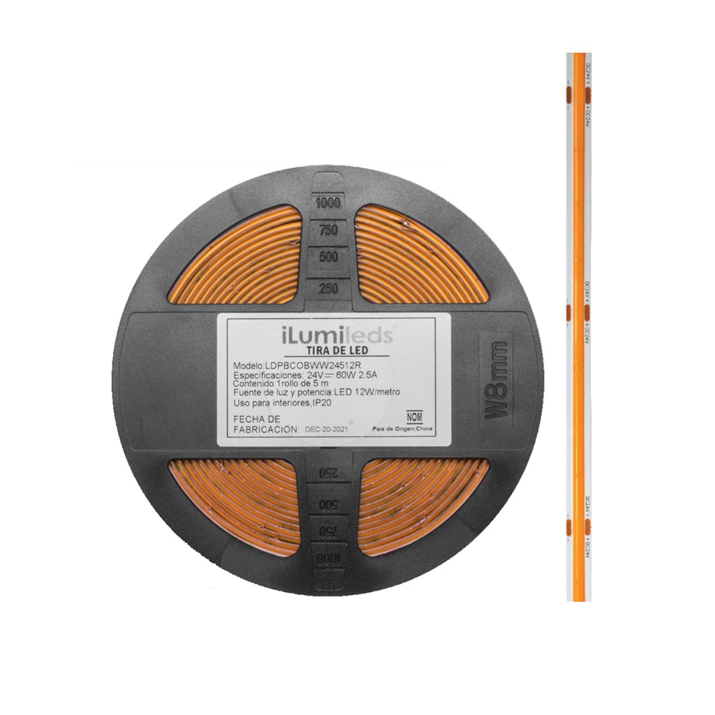 TIRA EXTRAPLANA LED COB 480LEDXM 55W 24VCD 60K IP20 ROLLO