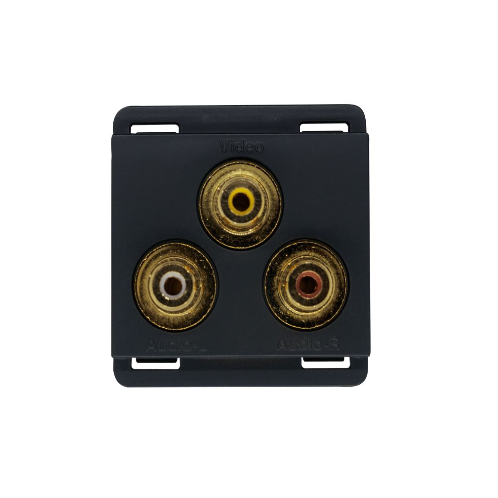 MODULO RCA 2/3 NEGRO MATE SYK