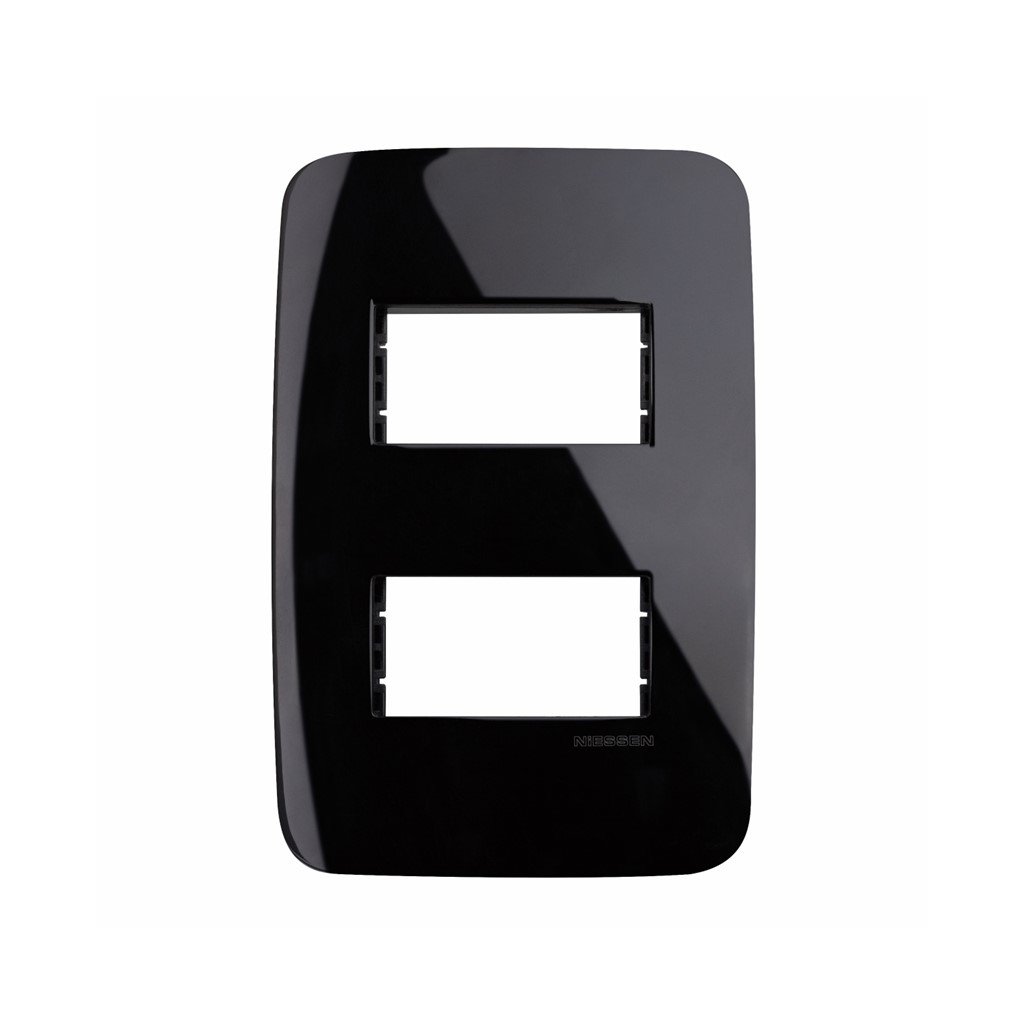 PLACA 2 VENTANAS NEGRO NIESSEN SERIE ORIGEN