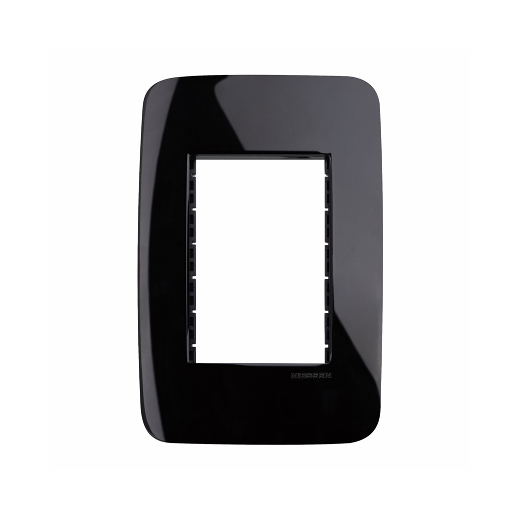 PLACA 3 VENTANAS NEGRO NIESSEN SERIE ORIGEN