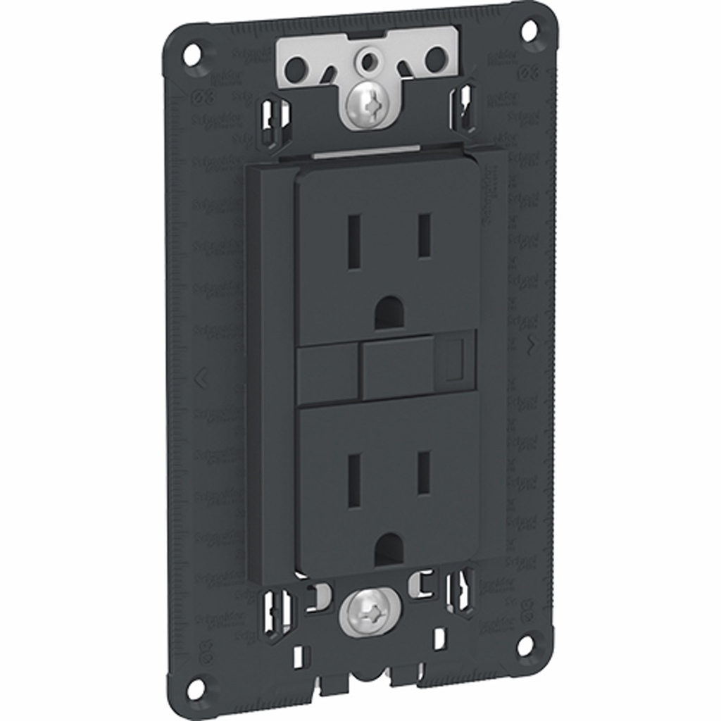 CONTACTO DUPLEX AMERICANO GFCI 2P+T 15A-125V GRAFITO C/SOP