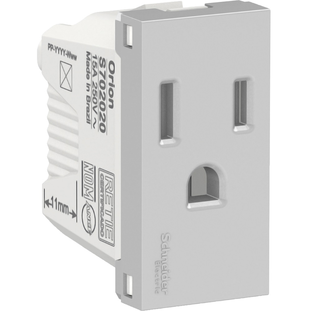 CONTACTO 2P +T 15A-250V ALUMINIO C/1M