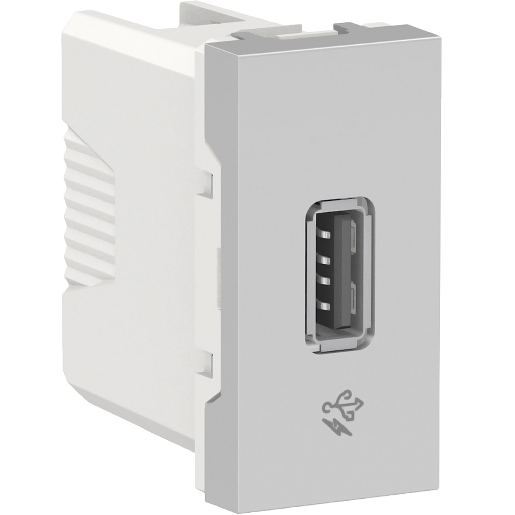 TOMA CARGADOR USB 2.0 1A 127/220V 1MOD ALUMINIO ORION