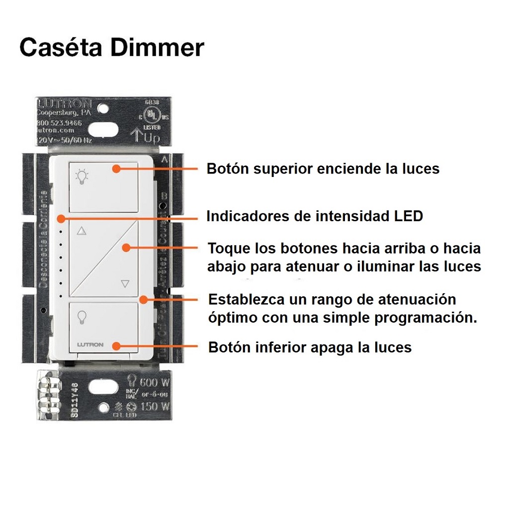 DIMMER 150W LED 120V BLANCO CASETA