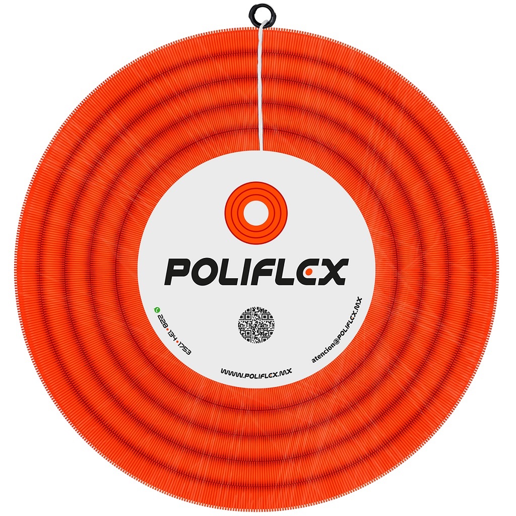 POLIFLEX NARANJA C/GUIA DE 1PG ROLLO 50M