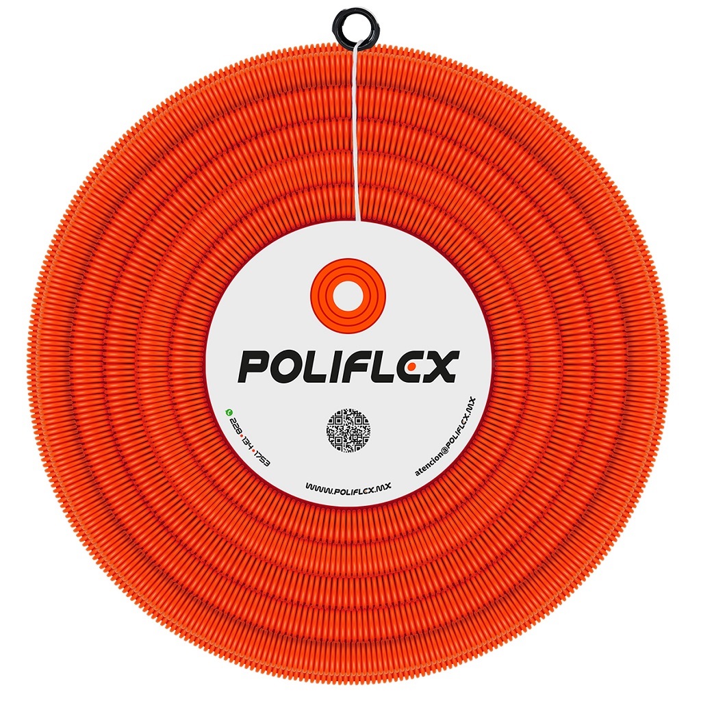 POLIFLEX NARANJA C/GUIA DE 3/4” ROLLO 50M