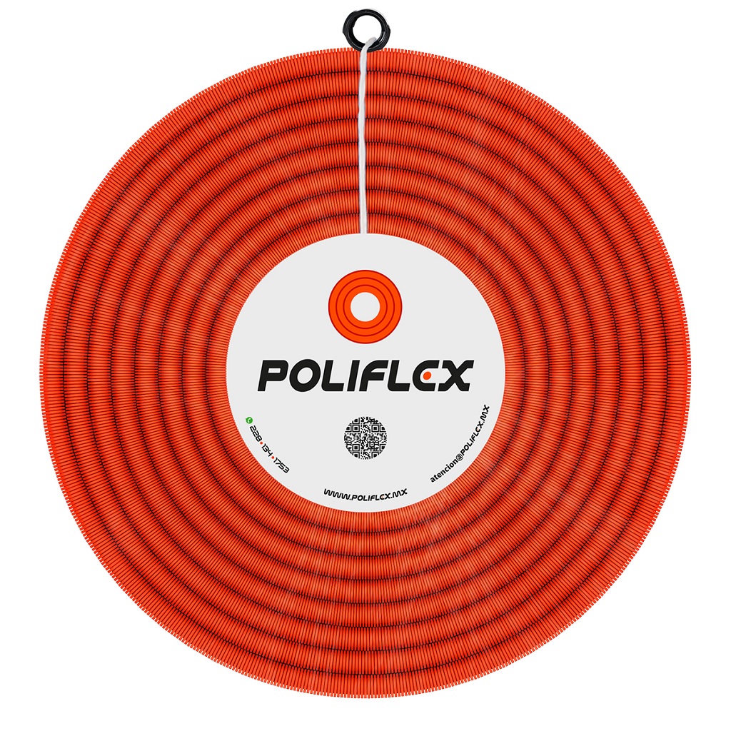 POLIFLEX NARANJA DE 1/2” ROLLO 100M