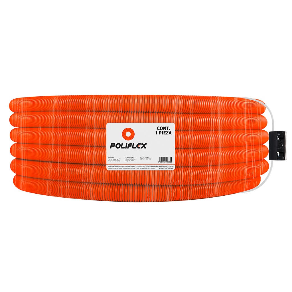 POLIFLEX NARANJA DE 1” ROLLO DE 50M