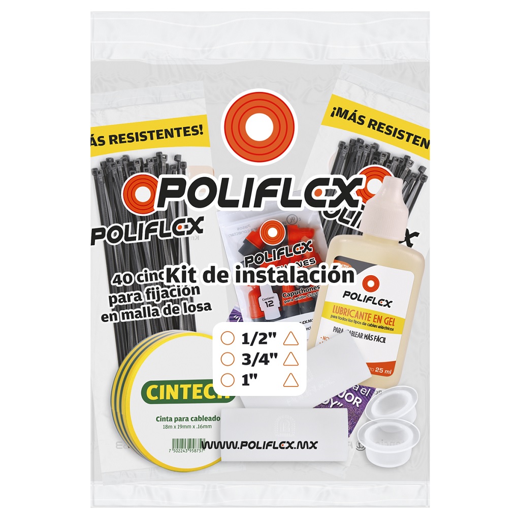 POLIFLEX TRICAPA ROJO RESIDENCIAL ENT C/GUIA 1PG ROLLO 50MT