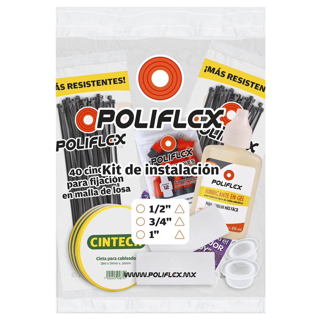 POLIFLEX TRICAPA ROJO RESIDENCIAL ENT C/GUIA 1" ROLLO 50MT