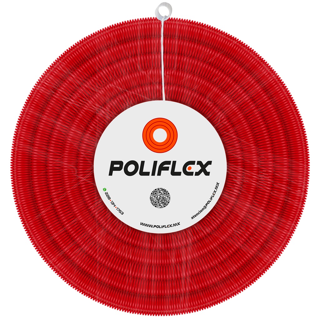 POLIFLEX TRICAPA ROJO RESIDENCIAL ENT C/GUIA 3/4" ROLLO 50MT