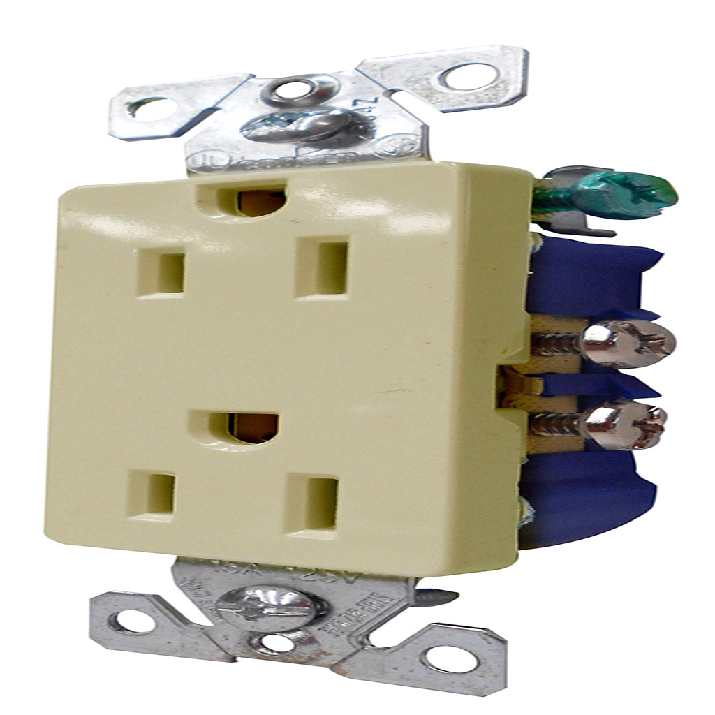 CONTACTO DUPLEX NEMA 2P +T 15A-127-250V MARFIL 5-15R
