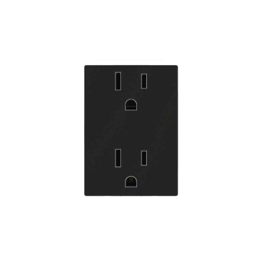 CONTACTO DUPLEX 2P +T 15A-127V NEGRO SOF C/PROTE INFANTIL