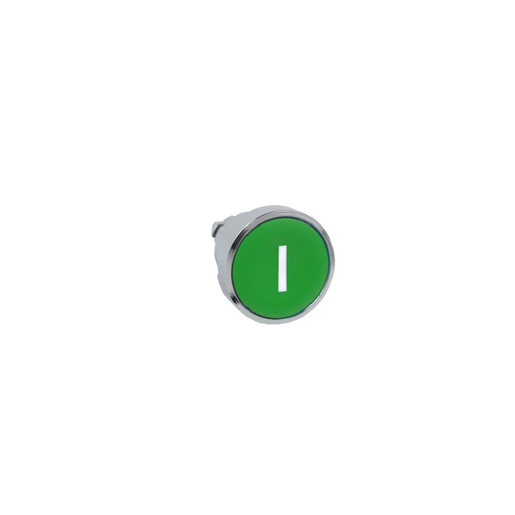 CABEZA P/PULSADOR RASANTE 22.5MM VERDE TEXTO ( I )