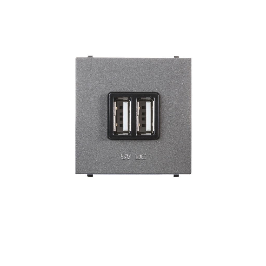 TOMA CARGADOR USB 700MA 1 MOD ANTRACITA