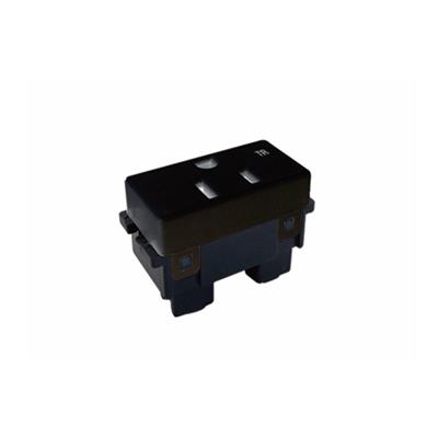 RECEPTACULO H SENCILLO 2P+T 15A127VCA NEGRO