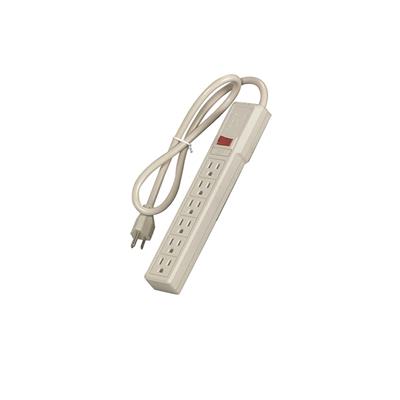 BARRA MULTICONTACTO 6SAL C/CABLE 1.22M MARFIL 2P 3H 15A 125V