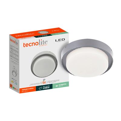 LUM INT/EXT SOB LED 15W 127V 30K GRIS NENQUE I TECNOLITE