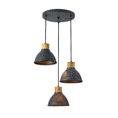 LUM SUSP INT E27 3X180 100-240V S/LAMP NEGRO PELTRE GLOAS II