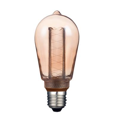 LAMP LED FILAMENTO ST64 E27 3W 127V 20K ATEN AMBAR TECNOLITE
